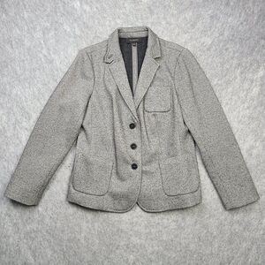 Talbots‎ Blazer Wool Blend Womens 12 Gray 3 Button Long Sleeve Jacket